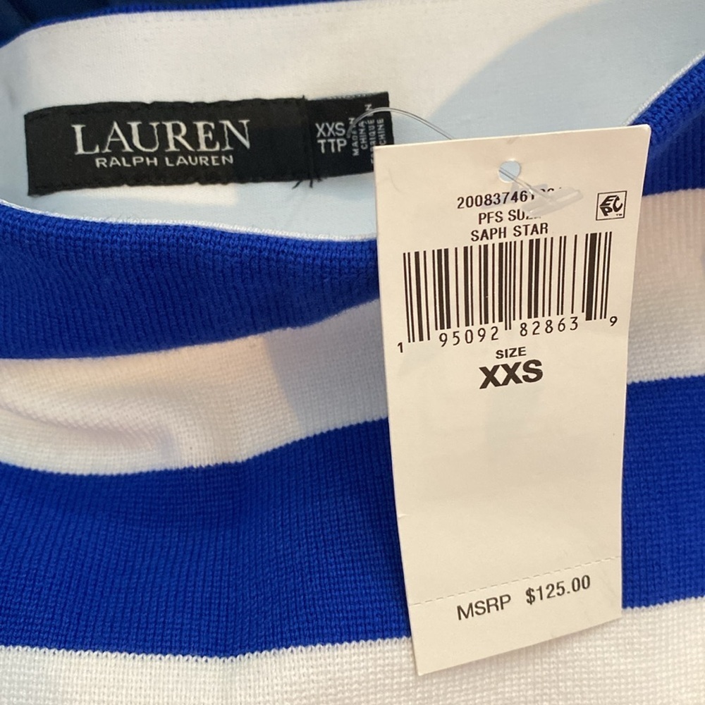 Lauren Ralph Lauren Womens Striped Pencil Skirt Blue/White XXS - Picture 6 of 6